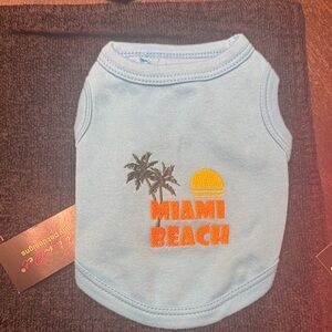 Parisian Works Light Blue Dog Tank with Orange Detail